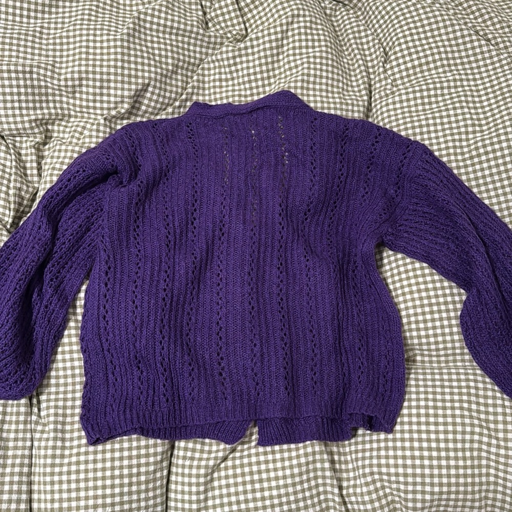 Purple Button Up Cardigan - Picture 2 of 3